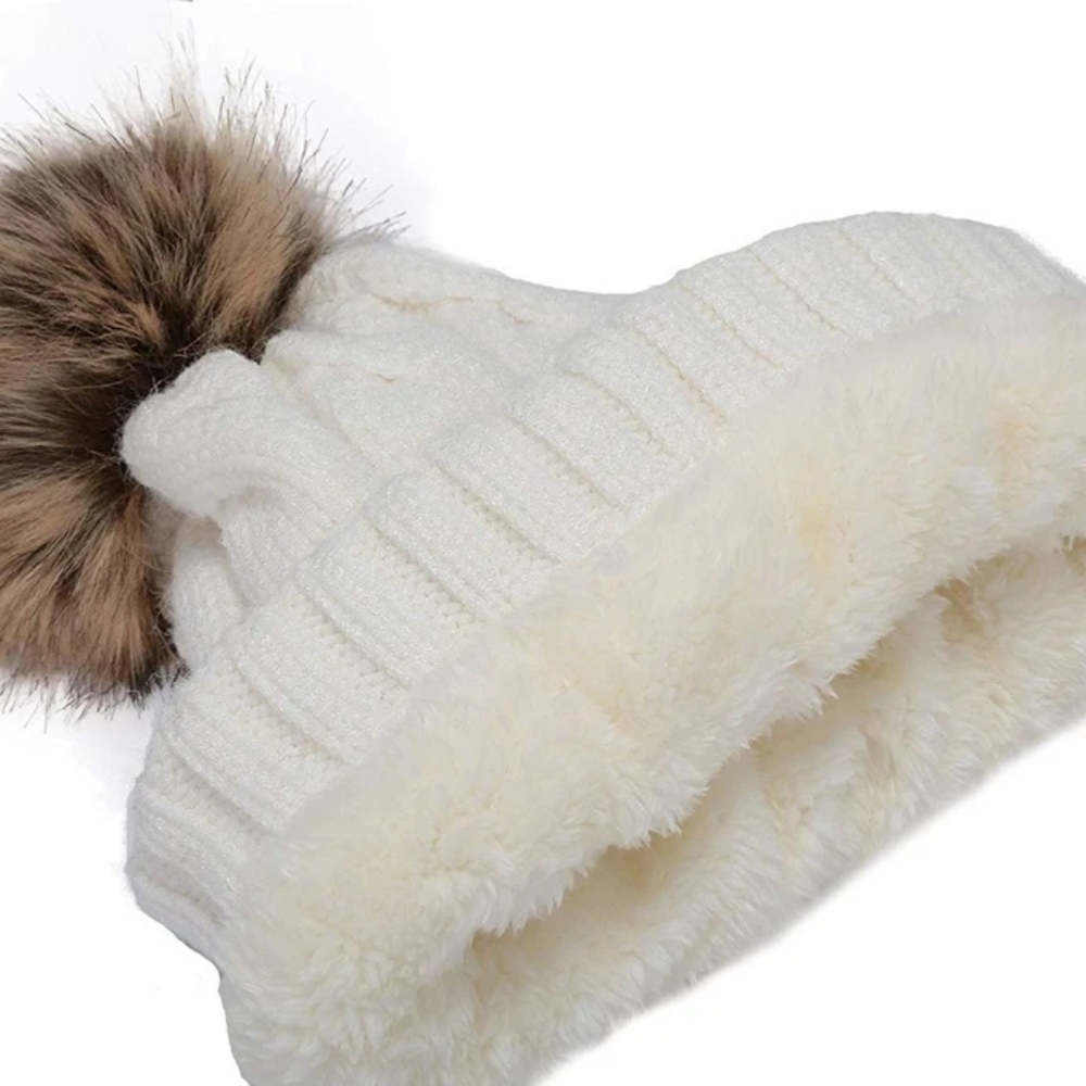 NEOSAN POM POM KNIT BEANIE HAT SIZE OS